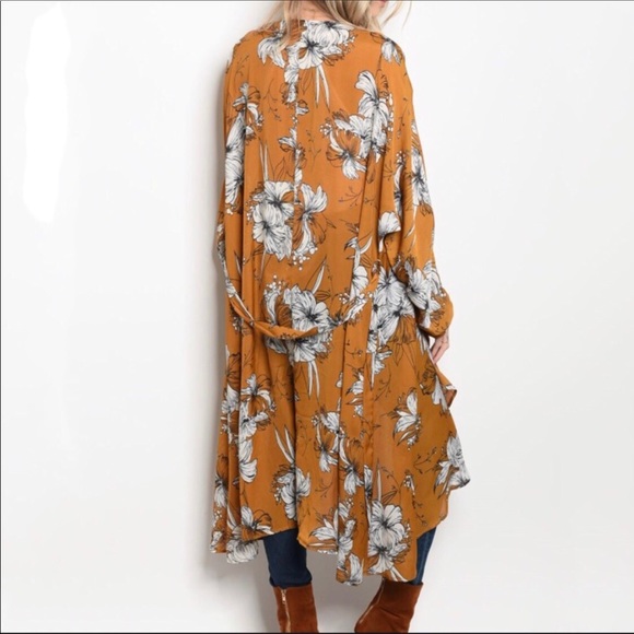 LAST ONE THATS A WRAP FLORAL KIMONO DUSTER - Picture 4 of 4